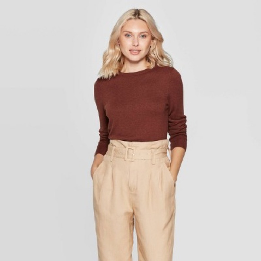 A New Day Crew Neck Sweater - Brown Small